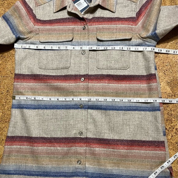 Pendleton Wm’s 100% Washable Virgin Wool Umatilla Striped Board Shirt NWT Sz S - Picture 14 of 16